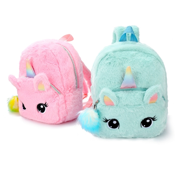Cute Plush Unicorn Toddler Mini Travel Bag Princess Plush Backpack for Girls 1-6 - Picture 2 of 16